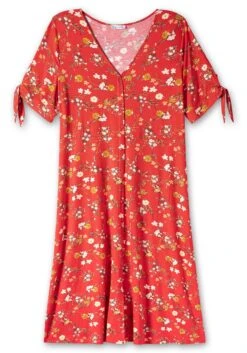 Jerseykleid Mit Blumendruck Und Zierknopfleiste -Sheego Verkaufe 14833800779 04PXM 00 SH