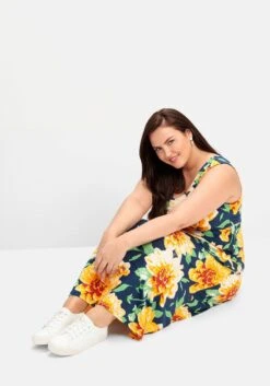 Ärmelloses Jerseykleid Mit Blumendruck -Sheego Verkaufe 14833901406 04PXC 02 SH