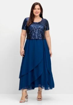 Sheego Abendkleid Mit Paillettenoberteil Und Lagen-Rock -Sheego Verkaufe 14840400025 04OKH 02 SH
