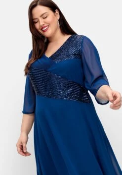 Sheego Abendkleid In Wickeloptik, Mit Pailletten -Sheego Verkaufe 14840500025 04OKN 02 SH