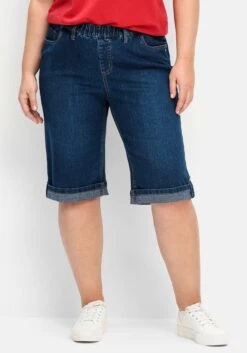 Sheego Jeans-Bermudas Mit Fixiertem Aufschlag -Sheego Verkaufe 14880000053 04PTQ 02 SH