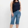 Sheego Schmale Caprijeans Im Cargo-Stil