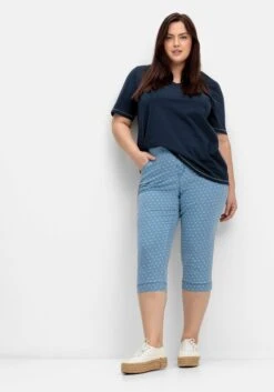 Sheego Gepunktete Caprijeans Mit Gummibund -Sheego Verkaufe 14880200328 04PO4 02 SH