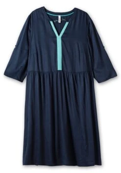 Sheego Kleid Mit Kontrastblende Und Weitem Rock -Sheego Verkaufe 14881000035 04Q81 00 SH