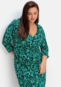 Sheego Jerseykleid In Wickeloptik, Mit Blumenprint -Sheego Verkaufe 14883701491 04QJX 01 SH