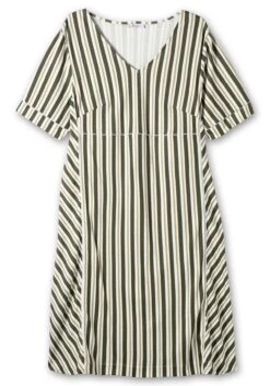 Sheego Jerseykleid Im Streifen-Design, Mit V-Ausschnitt -Sheego Verkaufe 14884902142 04Q11 00 SH