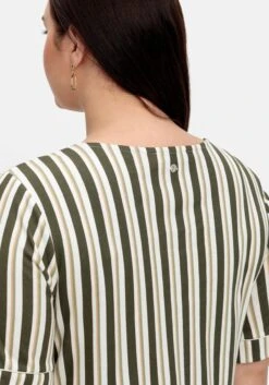 Sheego Jerseykleid Im Streifen-Design, Mit V-Ausschnitt -Sheego Verkaufe 14884902142 04Q15 02 SH