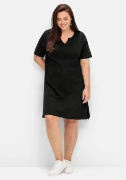 Sheego Jerseykleid Mit Hohen Seitenschlitzen