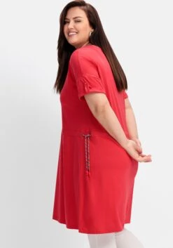 Sheego Jerseykleid Mit Ringelbündchen Und Tunnelzug -Sheego Verkaufe 14889001758 04ROT 02 SH