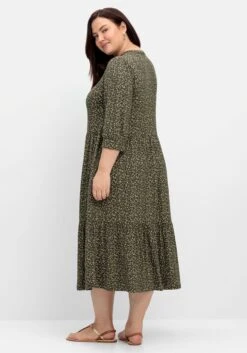 Sheego Jerseykleid Im Millefleursprint, Mit Stufenvolant -Sheego Verkaufe 14889202126 04QDT 02 SH