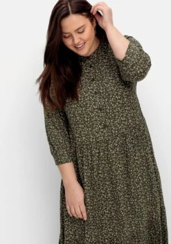 Sheego Jerseykleid Im Millefleursprint, Mit Stufenvolant -Sheego Verkaufe 14889202126 04QDW 02 SH