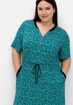 Sheego Jerseykleid Mit Alloverdruck Und Sportiven Details -Sheego Verkaufe 14890602119 04QBQ 02 SH