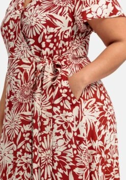 Maxikleid Mit Blumendruck, In Wickeloptik -Sheego Verkaufe 14891800779 04Q7D 02 SH