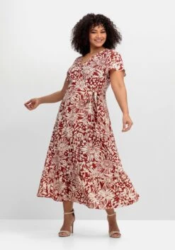 Maxikleid Mit Blumendruck, In Wickeloptik