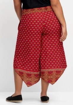 Gemusterte Hose Mit Smokbund Und Zipfelsaum -Sheego Verkaufe 14892100779 04QKM 02 SH