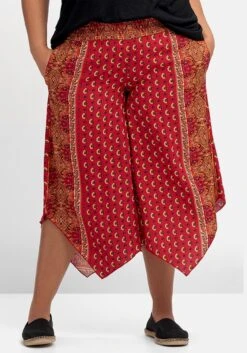 Gemusterte Hose Mit Smokbund Und Zipfelsaum -Sheego Verkaufe 14892100779 04QKN 02 SH