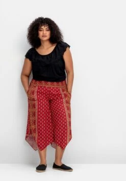 Gemusterte Hose Mit Smokbund Und Zipfelsaum -Sheego Verkaufe 14892100779 04QKS 02 SH