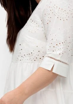 Sheego Kurzes Kleid Mit Lochstickerei Und Ajourmuster -Sheego Verkaufe 14892200010 04Q3V 02 SH