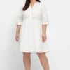 Sheego Kurzes Kleid Mit Lochstickerei Und Ajourmuster