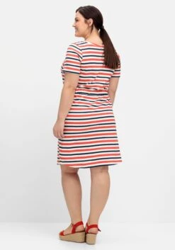 Sheego Gestreiftes Jerseykleid Mit Taillen-Tunnelzug -Sheego Verkaufe 14892401786 04QDM 02 SH