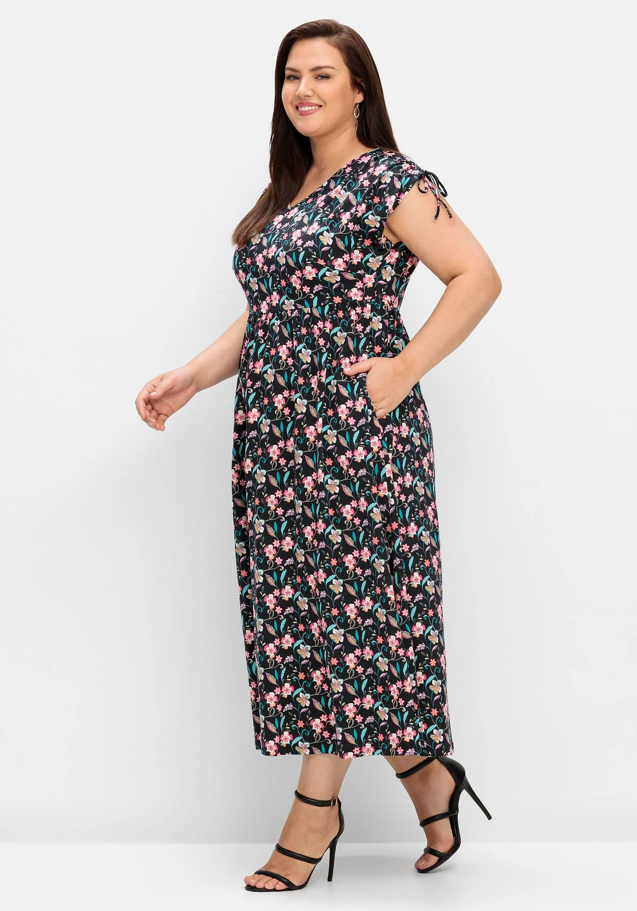 Sheego Jerseykleid Mit Blumenprint Und Weitem Rock 2 Sheego Jerseykleid Mit Blumenprint Und Weitem Rock – Bild 2