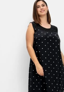 Sheego Ärmelloses Jerseykleid Mit Punktedruck -Sheego Verkaufe 14894601491 04QUQ 01 SH