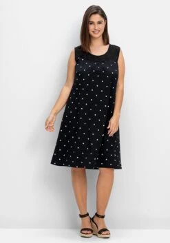 Sheego Ärmelloses Jerseykleid Mit Punktedruck
