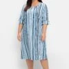 Sheego Midikleid Mit Streifen, In Leichter A-Linie