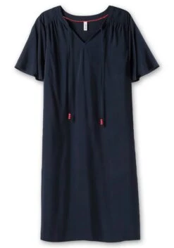 Sheego Kleid Mit Schlitz Und Bindeband Am Ausschnitt -Sheego Verkaufe 14898900035 04QTF 00 SH