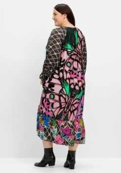 Maxikleid Mit Volant Und Buntem Alloverdruck -Sheego Verkaufe 14902800377 04OVB 02 SH