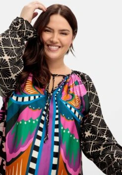 Maxikleid Mit Volant Und Buntem Alloverdruck -Sheego Verkaufe 14902800377 04OVD 02 SH