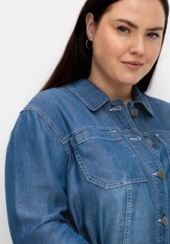 Sheego Hemdjacke In Jeans-Optik, AusTENCEL™ Lyocell -Sheego Verkaufe 14904000053 04QLL 02 SH