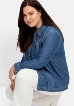 Sheego Hemdjacke In Jeans-Optik, AusTENCEL™ Lyocell -Sheego Verkaufe 14904000053 04QLM 02 SH