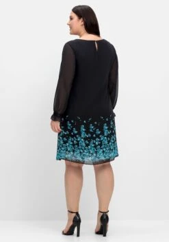 Sheego Kurzes Chiffonkleid Mit Blumendruck Am Saum -Sheego Verkaufe 14904800377 04QSP 02 SH