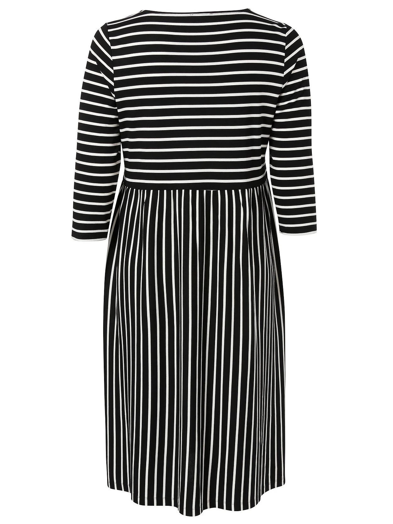 Kleid Aus Interlock, Mit Streifen-Allovermuster 2 Kleid Aus Interlock, Mit Streifen-Allovermuster – Bild 2