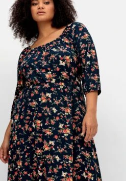 Midikleid Aus Jersey, Mit Blumendruck -Sheego Verkaufe 14953002119 04SOX 02 SH