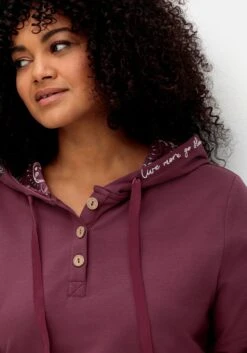 Kapuzensweatshirt Mit Knopfleiste Und Kängurutaschen -Sheego Verkaufe 14954200265 04UVY 02 SH