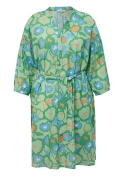 Triangle Midikleid Mit Blumendruck Und Bindeband