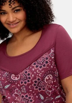 Kurzarmshirt Aus Single-Jersey, Mit Paisleymuster -Sheego Verkaufe 14968502115 04T7U 02 SH