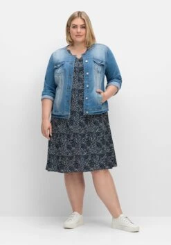 Sheego Kleid In Leichter A-Linie, Mit Punkte-Alloverprint -Sheego Verkaufe 14969802119 04T62 02 SH