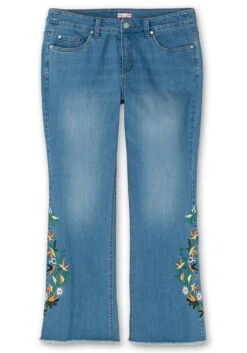 Bootcut-Jeans Mit Blumenstickerei Und Fransensaum -Sheego Verkaufe 14971100053 04SSV 00 SH