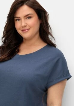 Sheego Oversized-Shirt Mit Elastischem Saumbund -Sheego Verkaufe 14976200047 04TK4 02 SH