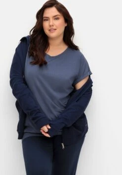Sheego Oversized-Shirt Mit Elastischem Saumbund -Sheego Verkaufe 14976200047 04TK5 02 SH