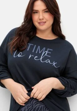 Sheego Relaxshirt In Longform, Mit Wording-Frontprint -Sheego Verkaufe 14976400035 04TD3 02 SH