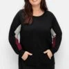 Sheego Longsweatshirt Mit Kontrast-Raglanärmeln