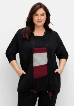Sheego Sweatjacke Mit Stehkragen Und Saum-Tunnelzug
