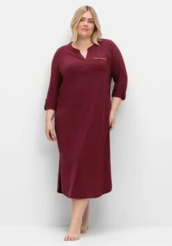 Sheego Nachthemd In Midilänge, Mit Seitlichen Schlitzen