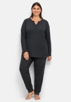 Sheego Langärmliges Schlafshirt Mit Zierknopfleiste -Sheego Verkaufe 14982700781 04UW9 02 SH