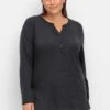 Sheego Langärmliges Schlafshirt Mit Zierknopfleiste