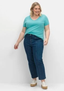 Sheego Gerade Jeans In Curvy-Schnitt PIA, Knöchelfreier Länge